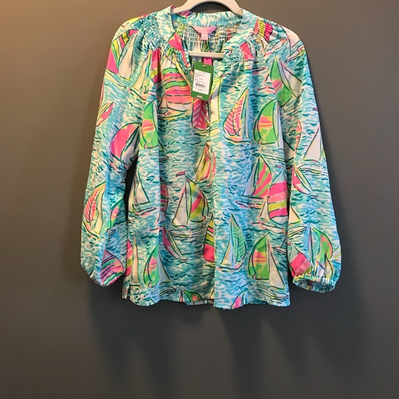 Lilly Pulitzer Tops - Lilly Pulitzer Elsa Top - You Gotta Regatta - NWT